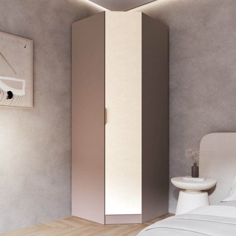 Guarda Roupa Planejado 100% MDF de Canto Oblíquo Orion CabeCasa MadeiraOriginals Marrom