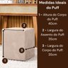 Capa de Puff Quadrado Avulsa Lisa Ajustável com Elástico - Tecido Veludo Suede Decoração Banquinho L - 4