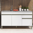 Ver imagem 1 de Balcão para Cozinha sem Tampo 3 Portas 1 Gaveta 150cm Line