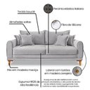 Ver imagem 7 de Sofá Living 3 Lugares Bouclê 220cm Cinza London