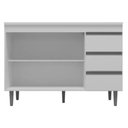 Ver imagem 2 de Balcão Gabinete de Pia Andréia 100cm Branco sem Tampo - Ajl Moveis