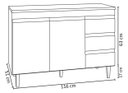 Ver imagem 4 de Balcão Gabinete de Pia Andréia 100cm Branco sem Tampo - Ajl Moveis