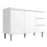 Balcão Gabinete de Pia Andréia 100cm Branco sem Tampo - Ajl Moveis - 1