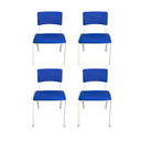Ver imagem 2 de Kit 4 Cadeira Iso Infantil Azul Escolar e Creche