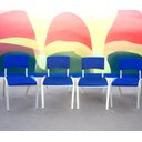 Ver imagem 1 de Kit 4 Cadeira Iso Infantil Azul Escolar e Creche