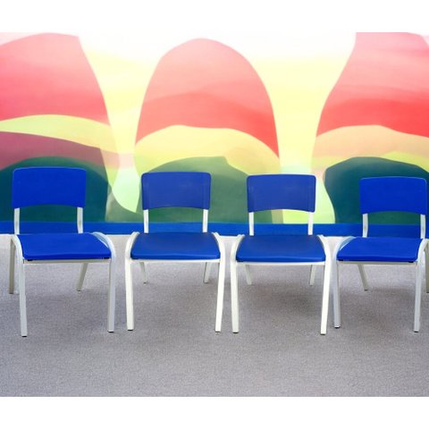 Kit 4 Cadeira Iso Infantil Azul Escolar e Creche