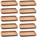 Ver imagem 1 de 10 Bandejas Bambu Lyor Retangular Petisqueiras Multiuso Hire 20x10cm para Restaurante