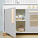 Ver imagem 3 de Kit Livro Cozinha Infantil Retro com Pia Fogão e Microondas - Cinza