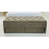 Puf Baú Recamier com Gaveta Casal 140x50x45cm Cor Areia - com Botôes na Mesma Cor - 1