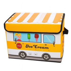 Bau Infantil Caixa Organizadora de Brinquedos Urso Livro Roupa Multiuso Onibus Puff Porta Treco