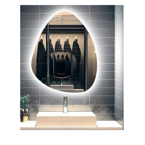 Espelho orgânico decorativo iluminado com led frio 80x90cm