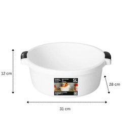 Bacia Redonda Plástica 5l Branca – Lavanderia e Limpeza - 2