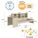 Ver imagem 5 de Cama Infanto Juvenil com Escrivaninha e Estante Solteiro Carvalho Completa Móveis