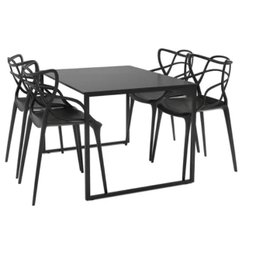 Mesa de Jantar Estilo Industrial C/ Cadeira Allegra 4 Unidades - 1