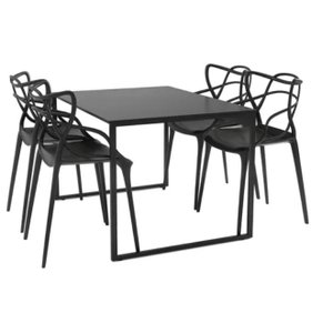 Mesa de Jantar Estilo Industrial C/ Cadeira Allegra 4 Unidades