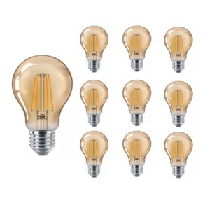 Kit 10 Lâmpada de Filamento Led A60 4w Âmbar 2200k Bivolt Retrô Vintage