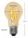 Ver imagem 2 de Kit 10 Lâmpada de Filamento Led A60 4w Âmbar 2200k Bivolt Retrô Vintage