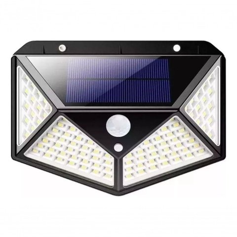 Luminária Solar de Parede Luminária Parede Solar 100 Leds com Sensor de Presença Automático