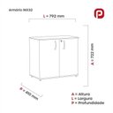 Ver imagem 4 de Armário para Escritório Baixo 2 Portas com Chave Maxxi 