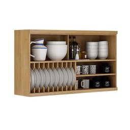 Armário Porta Basculante 120cm Tarantela Valdemóveis Cinamomo/Off White - 1