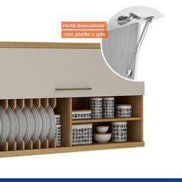 Armário Porta Basculante 120cm Tarantela Valdemóveis Cinamomo/Off White - 4