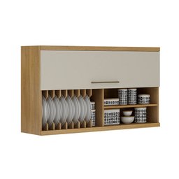 Armário Porta Basculante 120cm Tarantela Valdemóveis Cinamomo/Off White - 6