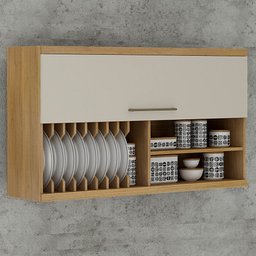 Armário Porta Basculante 120cm Tarantela Valdemóveis Cinamomo/Off White - 5