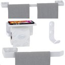 Ver imagem 2 de Kit de Acessórios para Banheiro Branco 4 Peças Fs.zmt
