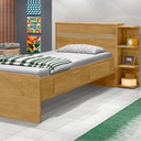 Ver imagem 2 de Cama Baú Cabeceira com Tampo de Abrir Acomoda Colchão 0,88m X 1,88m Jade - J&a Móveis:nature