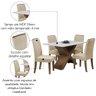 Conjunto de Mesa Sala de Jantar Tampo com Vidro Grécia 4 Cadeiras Off White / Bege / Cedro 1,36m - 5