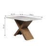 Conjunto de Mesa Sala de Jantar Tampo com Vidro Grécia 4 Cadeiras Off White / Bege / Cedro 1,36m - 3