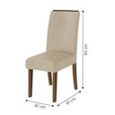 Ver imagem 4 de Conjunto de Mesa Sala de Jantar Tampo com Vidro Grécia 4 Cadeiras Off White / Bege / Cedro 1,36m