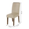 Conjunto de Mesa Sala de Jantar Tampo com Vidro Grécia 4 Cadeiras Off White / Bege / Cedro 1,36m - 4