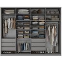 Ver imagem 3 de Closet Casal 1 Porta de Correr com Espelho 6 Gavetas 277cm Mdf Sonni R02 Urbe - Lyam Decor