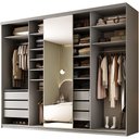 Ver imagem 2 de Closet Casal 1 Porta de Correr com Espelho 6 Gavetas 277cm Mdf Sonni R02 Urbe - Lyam Decor