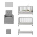 Ver imagem 4 de Berço 3 em 1 com Colchão Poltrona Puff e Armário Aéreo 2 Portas Multimóveis Mp4157 Branco/cinza