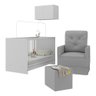Berço 3 em 1 com Colchão Poltrona Puff e Armário Aéreo 2 Portas Multimóveis Mp4157 Branco/cinza - 1