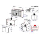 Ver imagem 3 de Berço 3 em 1 com Colchão Poltrona Puff e Armário Aéreo 2 Portas Multimóveis Mp4157 Branco/cinza