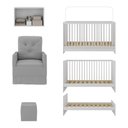Ver imagem 5 de Berço 3 em 1 com Colchão Poltrona Puff e Armário Aéreo 2 Portas Multimóveis Mp4157 Branco/cinza