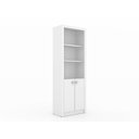 Ver imagem 3 de Escritório com Mesa para Computador Simples e Armário C/ Prateleiras 2 Portas Branco - Fdecor