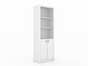 Ver imagem 3 de Escritório com Mesa para Computador Simples e Armário C/ Prateleiras 2 Portas Branco - Fdecor