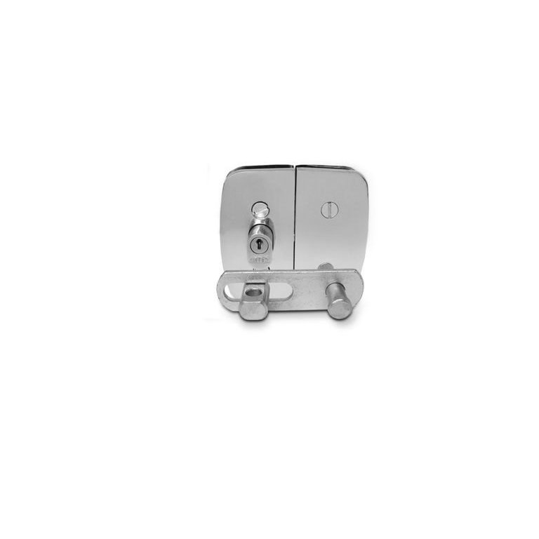 Porta Cadeado P/ Porta de Vidro Zincado Grande - 11223 Dovale