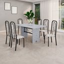 Ver imagem 1 de Conjunto Sala de Jantar com 6 Cadeiras Lara Preto/Arabesco