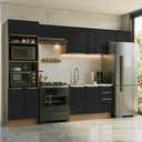 Ver imagem 1 de Armário de Cozinha Completa 350 x 60 cm Rustic/Preto Lux Madesa 02