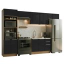 Ver imagem 2 de Armário de Cozinha Completa 350 x 60 cm Rustic/Preto Lux Madesa 02