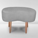 Ver imagem 1 de Puff Orgânico Curvo Decorativo Feijão Sala Luxo Tecido Suede:cinza Claro