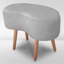 Ver imagem 5 de Puff Orgânico Curvo Decorativo Feijão Sala Luxo Tecido Suede:cinza Claro