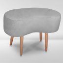 Ver imagem 3 de Puff Orgânico Curvo Decorativo Feijão Sala Luxo Tecido Suede:cinza Claro