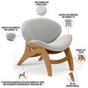 Ver imagem 4 de Kit 2 Poltronas Decorativa Orgânica Sala Living Kadosh L02 Bouclê Cinza - Lyam Decor