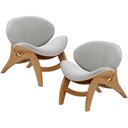 Ver imagem 1 de Kit 2 Poltronas Decorativa Orgânica Sala Living Kadosh L02 Bouclê Cinza - Lyam Decor